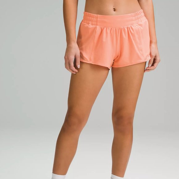 Pants - LULULEMON Hotty Hot Low-Rise Lined Short 2.5" COLOR: SUNNY CORAL SIZE: 6